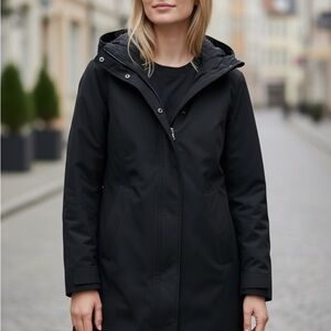 Lands End Long Black Winter Coat Insulated Capsule XS
